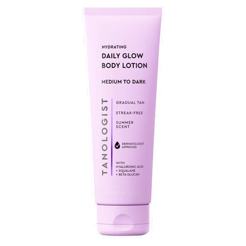 Tanologist Hydrating Daily Glow Body Lotion- Medium/Dark, Buildable & Transfer-Proof Gradual Self Tanner, Summer Fragrance, Natural Not Orange, Lasts 7 Days, Vegan Clean Formula, 8.45 fl oz