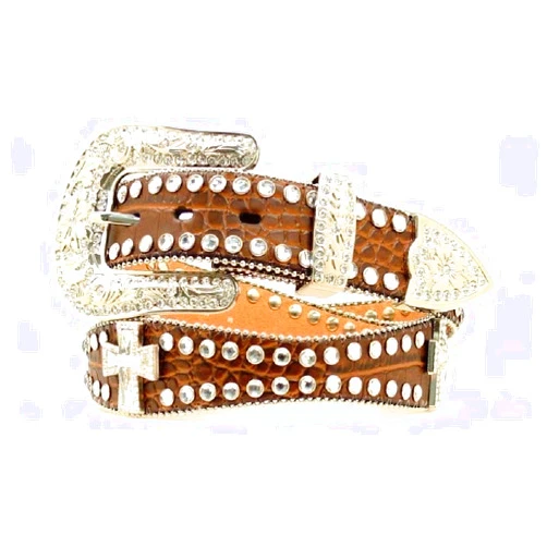 Blazin Roxx Western Belt Womens Scallop Crystals Espresso N3514602