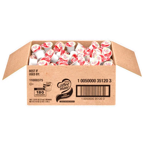 Nestle Coffee mate Coffee Creamer, Original, Liquid Creamer Singles, Non Dairy, No Refrigeration, Box of 180
