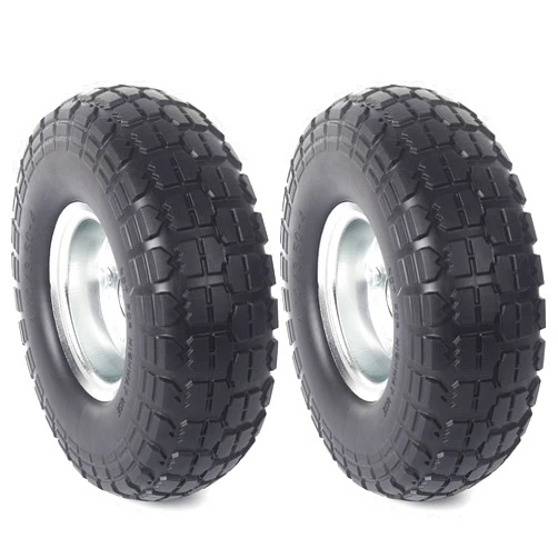 AR-PRO (2-Pack) 10-Inch Solid Rubber Tire Wheels - Replacement 4.10/3.50-4