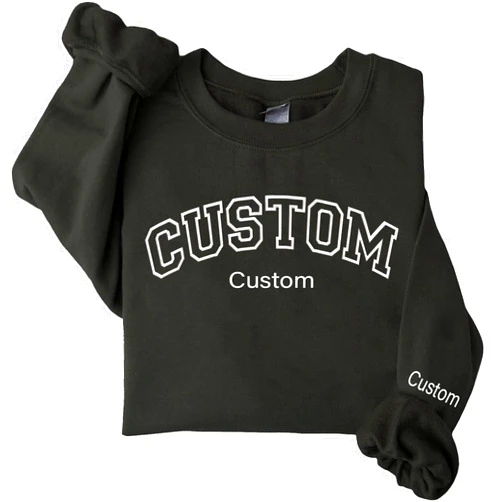 IZI POD Custom Embroidered Sweatshirts Design Your Own, Custom Crewneck Sweatshirt, Add Your Own Custom Text Sweatshirt Gift