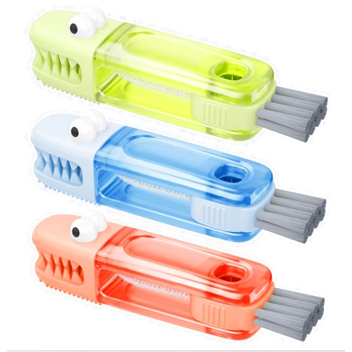 Nodirz 3 in 1 Cup Lid Gap Cleaning Brush Set, Multifunctional Bottle Cleaning Brush, Silicone Cup Lid Gap Cleaner, Home Kitchen Crevice Cleaning Tools (Multicolored)
