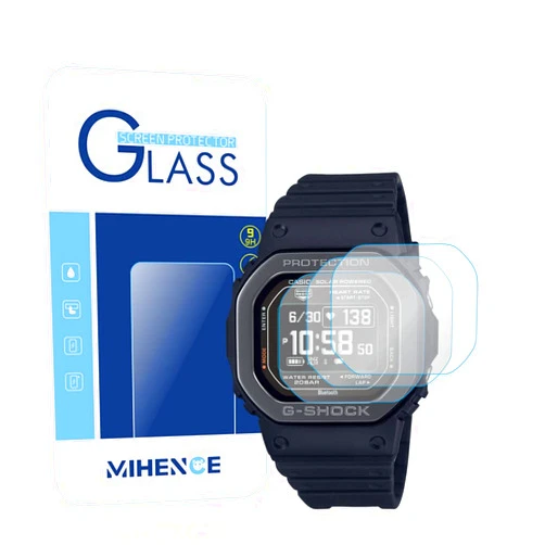 MIHENCE Compatible for CASIO G-Shock DW-H5600 Screen Protector, 9H Anti-Scratch Tempered Glass Protective Film for G-Shock 5600 Series Watch [ 3PCS ]