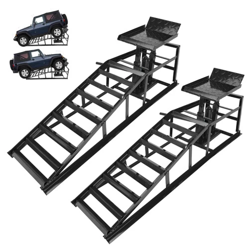 VOWAGH 2 Pack Hydraulic Car Ramps 5T 10000lbs Low Profile Car Lift Service Ramps Truck Trailer Garage,Height Hydraulic Vehicle Ramps (Black)