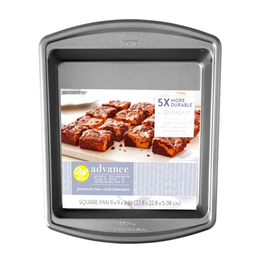 Wilton Advance Select Premium Non-Stick Square Cake Pan, Steel, Silver, 9 x 9-Inch