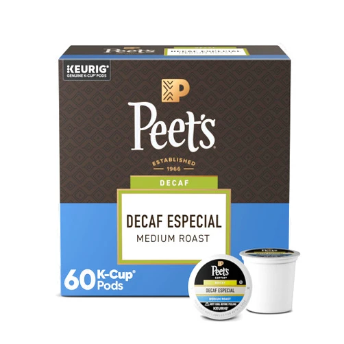Peet's Coffee, Medium Roast Decaf Keurig K-Cup Pods, Decaffeinated Arabica Coffee - Decaf Especial 60 Count (6 Boxes of 10 K-Cup Pods)