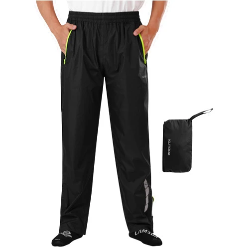 KUTOOK Waterproof Rain Pants Men's S-4XL Breathable Outdoor Over Pants for Cycling Motorcycle Hiking Fishing Camping RP500