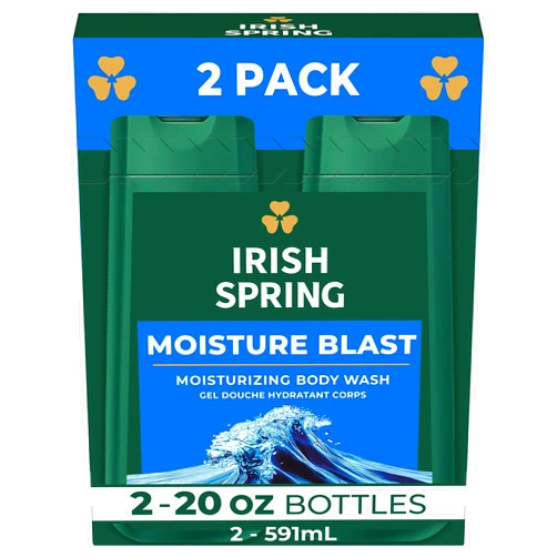 Irish Spring Moisture Blast Body Wash for Men, 20 Fl Oz (Pack of 2)