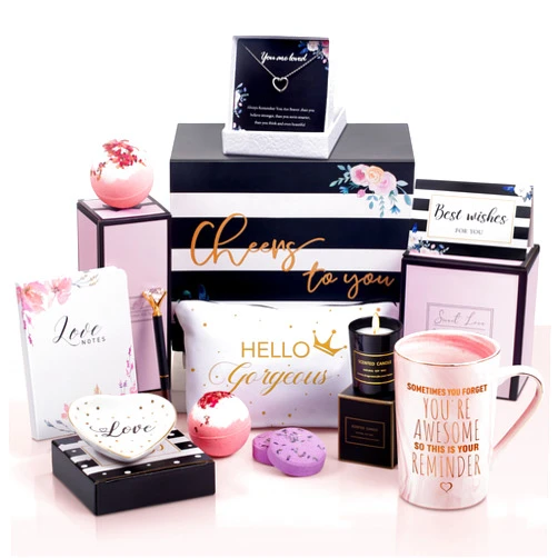 Jumway Birthday Gift Basket For Women 11 Unique Birthday Gifts For Her, Mom, Friends Female, Sister, Coworker, Wife, Girlfriend