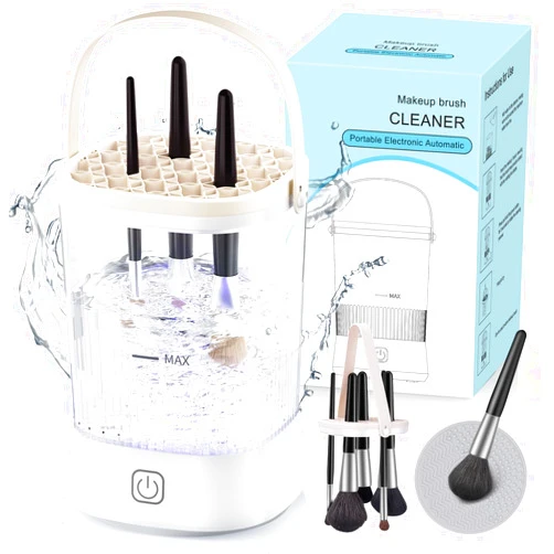 Azang Electric Makeup Brush Cleaner - 9000 RPM Makeup Brush Cleaning Machine, IP65 Waterproof Automatic Makeup Brush Cleaner for Makeup Brush Set