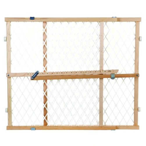 Toddleroo by North States - Diamond Mesh Wooden Baby Gate: Pressure Mounted Baby Gate for Doorways - Adjustable 26.5 to 42 Inches Wide - 23 Inches Tall