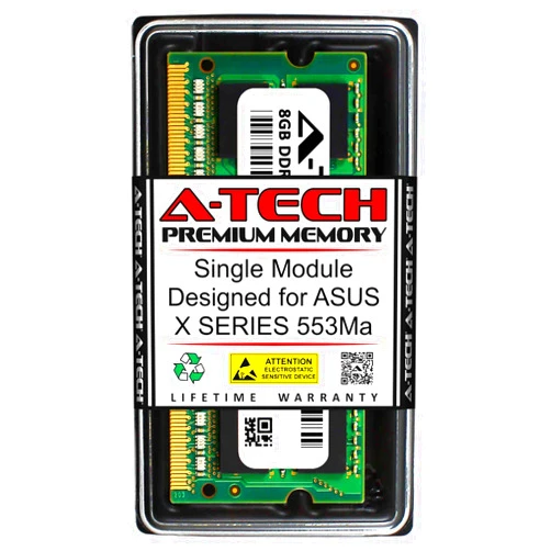 A-Tech 8GB RAM for ASUS X Series 553MA | DDR3 1600MHz SODIMM PC3-12800 204-Pin Non-ECC Memory Upgrade Module