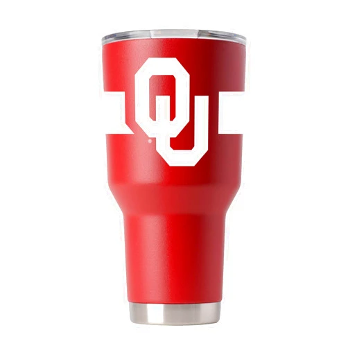 GTS Gametime Sidekicks Gametime Sidekicks Oklahoma 30oz Crimson Tumbler - Officially Licensed, 18/8 Stainless Steel, Double-walled, Vacuum-insulated, UV LED Printed Logos, Sweatless, Stays Hot/Cold - 360 Wrap