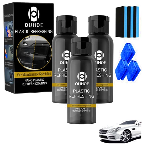 KCRPM Ouhoe Plastic Refreshing, Plastic Revitalizing Coating Agent, Car Plastic Plating Refurbishing Agent, Plastic Restorer for Cars Exterior (3pcs-30ml)