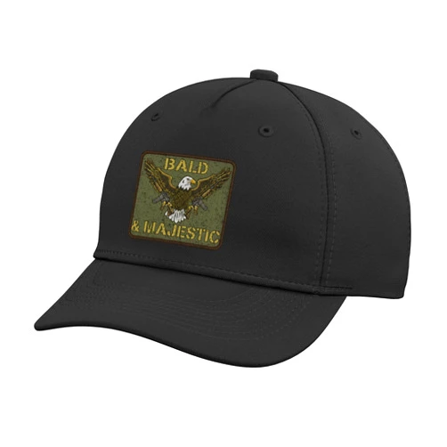 USA BRED Bald Majestic Gear Bald and Majestic Patriotic Funny Balding Eagle with Rifles Adjustable Baseball Hat