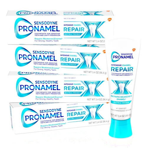 Sensodyne Pronamel Intensive Enamel Repair Toothpaste for Sensitive Teeth, to Reharden and Strengthen Enamel, Extra Fresh - 3.4 Ounces (Pack of 4)