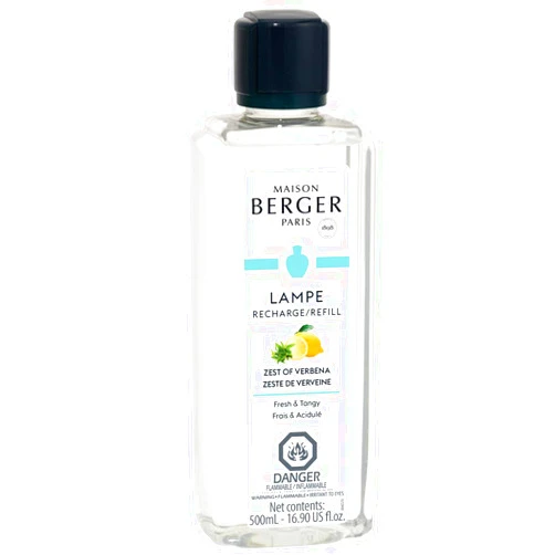 Lampe Berger Zest of Verbena | Lampe Berger Fragrance Refill by Maison Berger | for Home Fragrance Oil Diffuser | Purifying and perfuming Your Home | 16.9 Fluid Ounces - 500 milliliters | Made in France