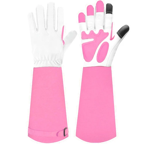 SLARMOR Long-Gardening-Gloves for Women/Men - Thorn Proof Rose Pruning Gloves Heavy Duty Gauntlet-S