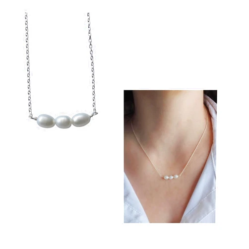 MiYa Jewelry 925 Sterling Silver Fresh Water Pearls 37.5-39.5CM/14.5