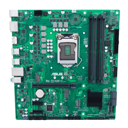 ASUS Pro Q570M-C/CSM LGA1200 (Intel 10th&11th Gen) mATX Commercial Motherboard (PCIe 4.0,1 LAN,Front Panel USB 3.2 Type-C, Intel vPro,2X DP,TPM 2.0 IC,COM debug Header,self-Recovering BIOS,ACCE)