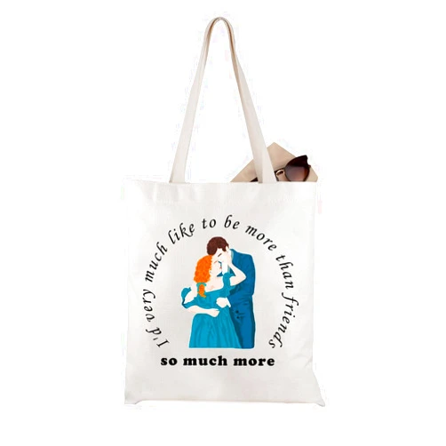 WCGXKO Romance Tv Show Gift I'd Very Much Like To Be More Than Friend Tote Bag Tv Show Inspired Gift