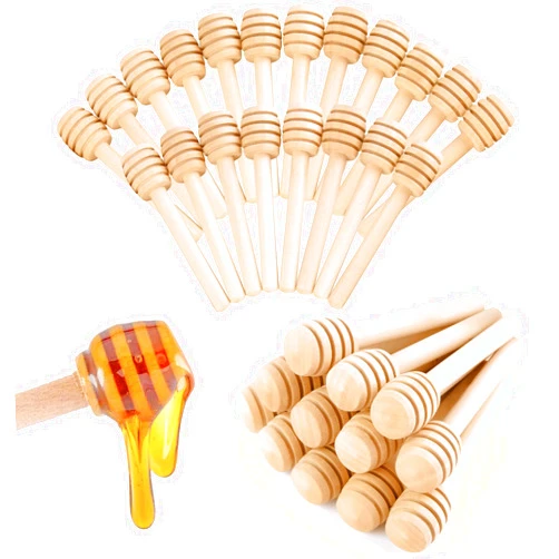 HANSGO 20PCS Honeycomb Sticks, 3 Inch Wooden Honey Dipper Mini Honey Dipper Sticks Honey Wand for Honey Jar Dispense Drizzle Honey Wedding Party Favors