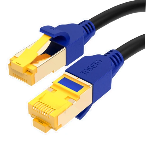 TOSETO Cat8 Ethernet Cables, 75FT Heavy Duty High Speed Cat8 Network Cord Long LAN Cable 40Gbps 2000Mhz Compatible for Router Modem Gaming POE PS3 PS (75ft, Blue)