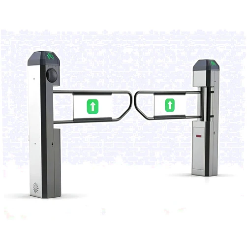 Himopuer Queuing & Access Control Barrier for Retail & Libraries - Automatic Radar Sensing Swing Gate, Supermarket Electric One-Way Door Entrance, Adjustable Speed & Voice Guidance