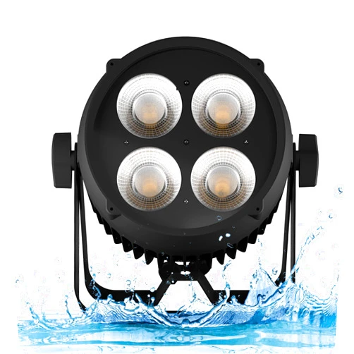 SHEHDS CoralPar Par Lights IP65 Waterproof Outdoor COB 200W Cool White+Warm White Color Wash/Strobe Stage Lights 45° Beam Angel Uplights DMX512 Sound Activated Fanless Muted Party DJ Lights-Upgrade