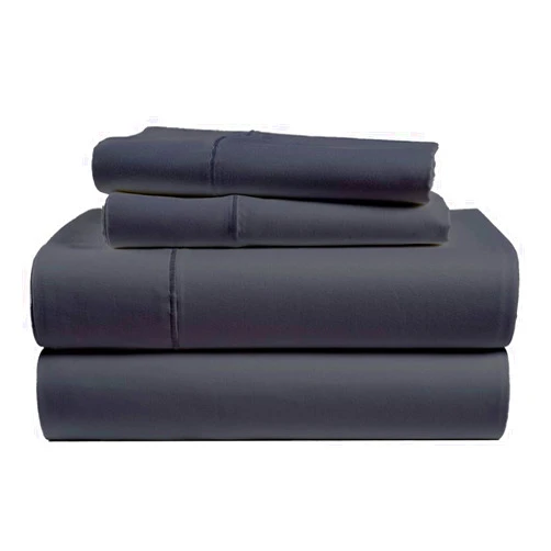 Luxora Bedding 100% Egyptian Cotton 4 Piece Bed Sheet Set – 1000 Thread Count, Includes 1 Fitted Sheet, 1 Flat Sheet, 2 Pillowcases with Queen Size Dark Grey 18 Inches Deep Pocket
