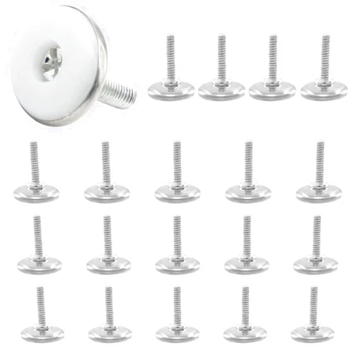 LDEXIN 20Pcs M8 Thread Furniture Levelers M8 Table Leveling Feet Adjustable Leveler Feet Screw On Furniture Glide Leveling for Chairs, Table, Cabinets, M8 x 25mm Thread Rod