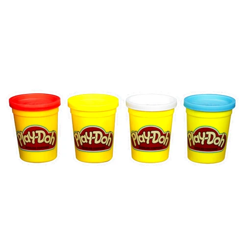 Hasbro Play-Doh For Modeling 4-Pack of Colors 16 Ounce Total - Red, Yellow, White and Blue