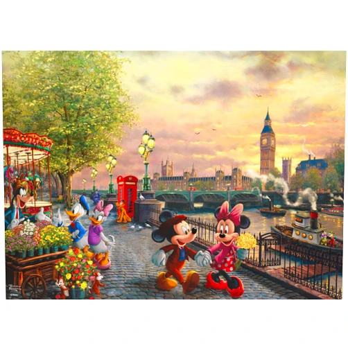 Ceaco - Thomas Kinkade - Disney - Mickey & Minnie in London - 1000 Piece Jigsaw Puzzle