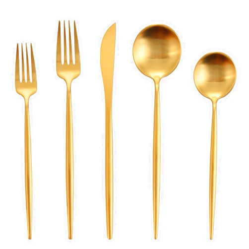 Oliviola Matte Gold Silverware Set, Oliviola 20-Piece Stainless Steel Flatware Cutlery Set Service for 4, Satin Finish Kitchen Utensil Set, Dishwasher Safe