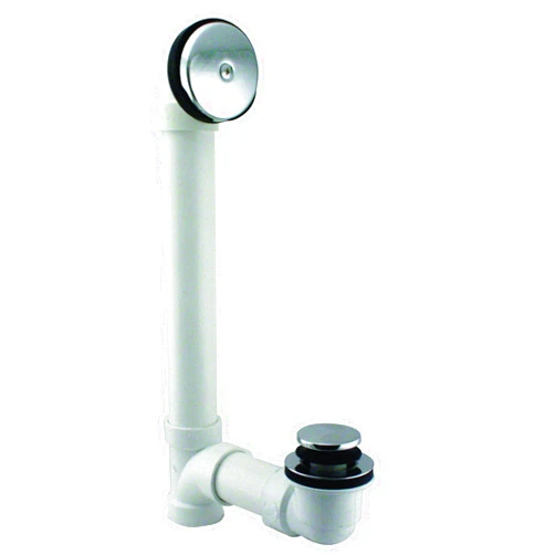 Westbrass Tip-Toe Sch. 40 PVC Bath Waste with One-Hole Elbow, Polished Chrome, D49321-26