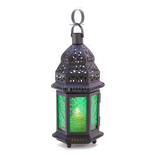 MUNANI Decorative Candle Lantern Candle & Holder Vintage Hanging Lantern MetalGarden Lanterns For Candles,Decorative Lanterns,Moroccan Style Lantern Tealight Holders With Multi-coloured Glass,Garden Candle L