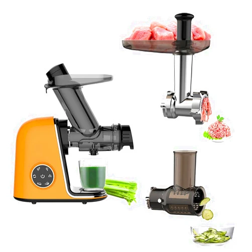 Qisebin Slow Juicer Masticating Juicer Machine, Juicers Whole Fruit and Vegetable with Dual-Stage Quiet Motor & Reverse Function,Cold Press Juicer Creates Fresh Healthy Vegetable and Fruit Juicy, Gray
