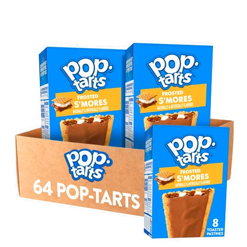 Pop-Tarts Toaster Pastries, Breakfast Foods, Kids Snacks, Frosted S'mores (64 Count)