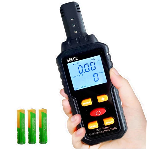 Metellme EMF Meter,3 in 1 Digital Electromagnetic Field Radiation Detector,S8602 EMF Detector,EMF Reader Tester,EMF Inspection,Ghost Hunting Equipment Kit for Home Office Outdoor