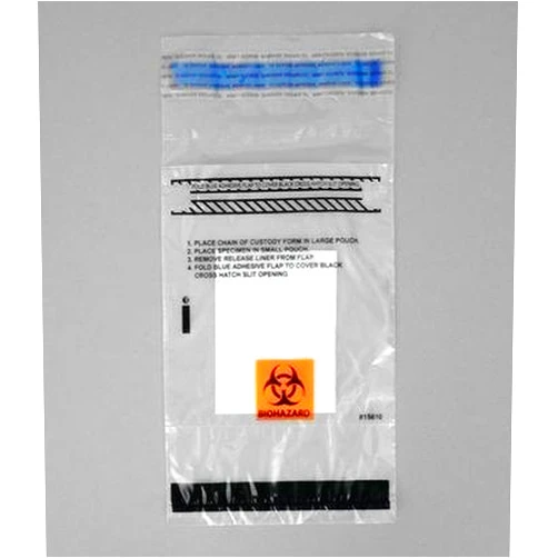 Therapak, LLC 15610G - Transport Bag with Biohazard Symbol and Absorbent - Specimen Transport Bag with Requistion Pouch, Therapak - Case of 2,000