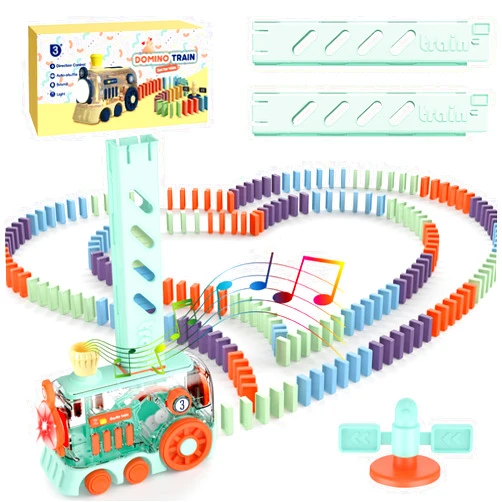 Hyvode Kids Domino Train Toy Set,Automatic 180 Pcs Dominoes Train Toys With Lights And Sound,Creative Educational Toys For Kids,Boys,Girls,Toddler,Ages 3-8，The Gift For Birthday,Christmas,New Year,Easter.
