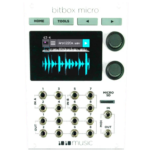 1010music Bitbox Micro Eurorack Compact Sampler with Touchscreen - White