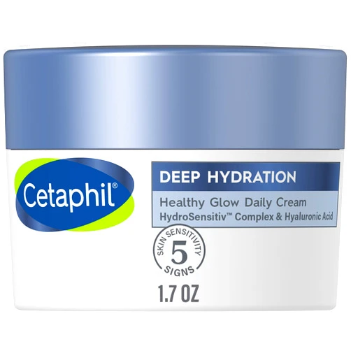 Cetaphil Deep Hydration Healthy Glow Daily Face Cream, 1.7 oz, 48 Hour Dry Skin Face Moisturizer for Sensitive Skin, With Hyaluronic Acid, Vitamin E & Vitamin B5