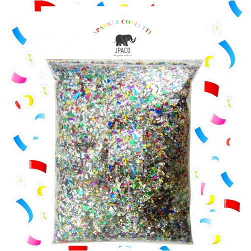 JPACO Jumbo Mylar Rainbow Foil Confetti - Glittering Metallic Confetti for New Year's, Surprises, Birthdays, Photoshoots, Engagements, and Weddings (300 Grams) by JPACO