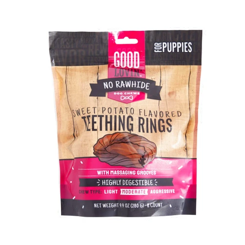 Good Lovin' Rawhide-Free Sweet Potato Puppy Ring Dog Treats 9.9 oz. Count of 8