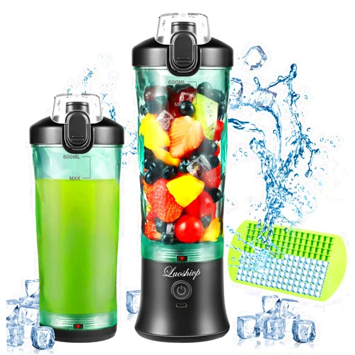 Luoshivp Portable Blender,22 Oz Mini Blender for Shakes and Smoothies,Personal Blender with Rechargeable USB,Fruit,Smoothie,Baby Food Mixing Machine Blender With 6 Blades,for Home,Kitchen,Travel,Sports (black)