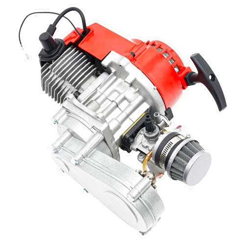 Siohdagu 49cc 50cc 2 Stroke Racing Engine Motor, Single Cylinder Pull Rope Start Motor, 2 Stroke Gasoline Engine for Dirt Bike Pocket Bike ATV Scooters, Pocket Bike Engine Kits
