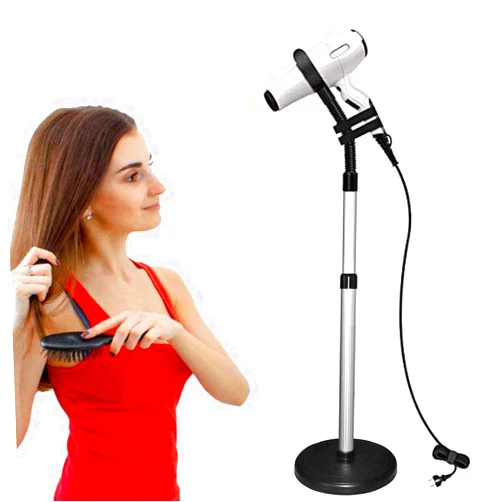 HLGOLDLUO Hair Dryer Stand, 360 Degree Rotating Lazy Hair Dryer Stand Hand Free With Heavy Base, Hands-Free Blow Dryer Holder Countertop, Adjustable Height Hair Dryer Holder