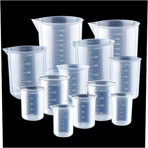 Coopay 12 PCS Plastic Beakers Plastic Graduated Cups Clear Multipurpose Epoxy Mixing Measuring Cup, Liquid Container Beaker in 50ml/100ml/200ml/300ml/500ml/1000ml for Resin, Epoxy, Mixing Paint