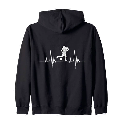 Fußball Herzfrequenz Fußballtrainer Fußballoutfit Football Jersey Football Clothing Zip Hoodie